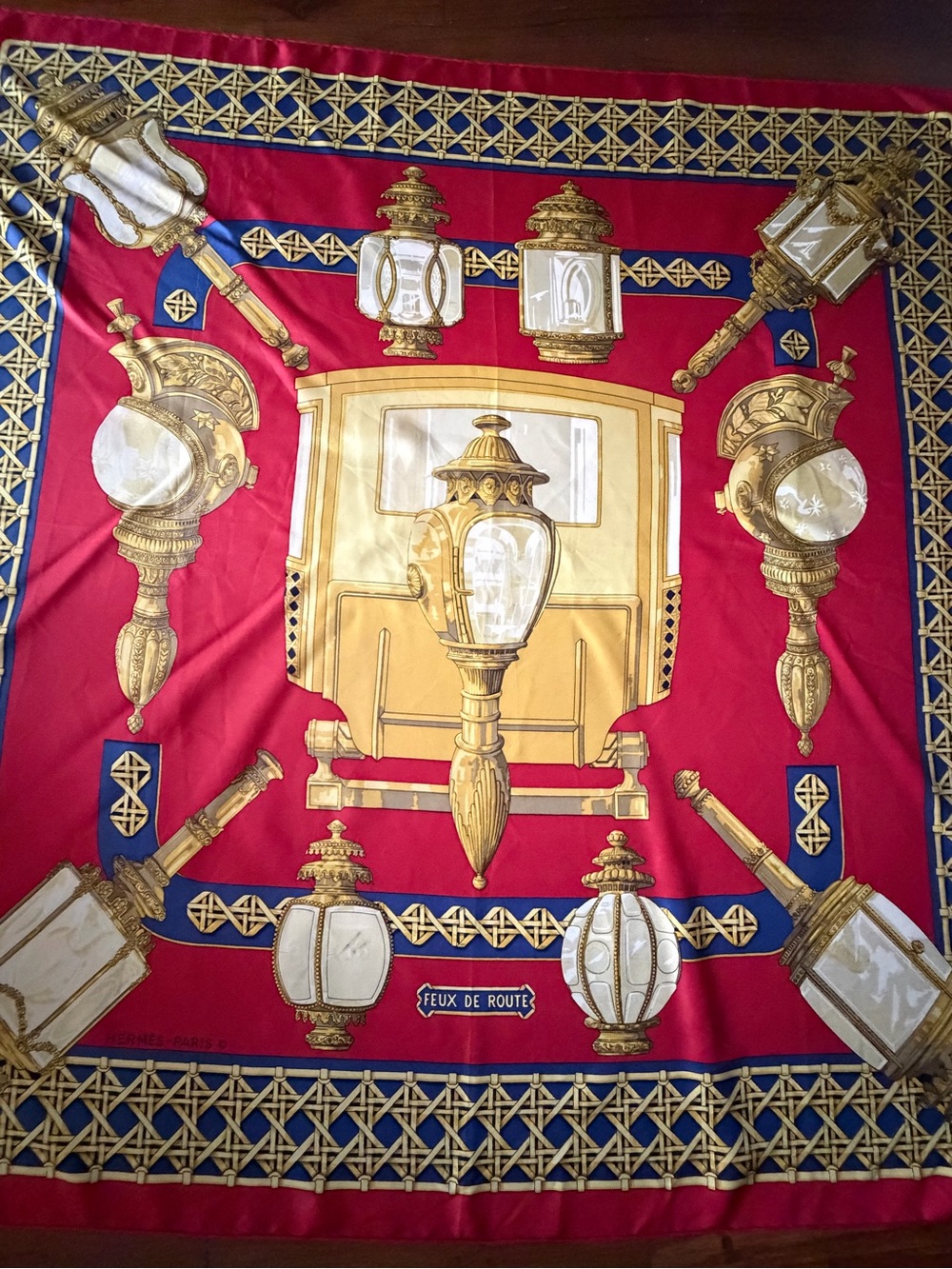 Hermes Paris Feux De Route Silk Scarf.